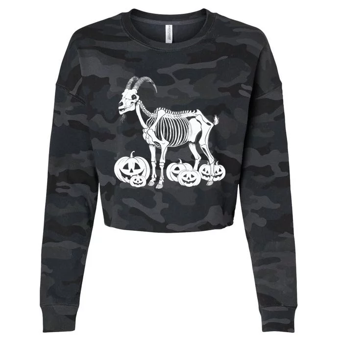 Goat Skeleton Birthday Halloweens Wo Cropped Pullover Crew