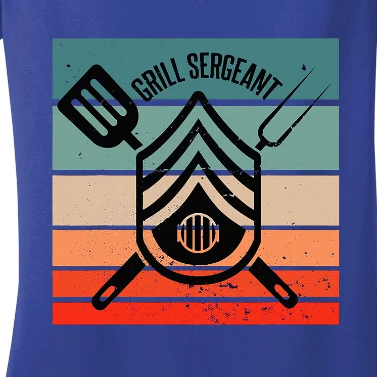 Grill Sergeant Bbq Master Master Of Grilling Women's V-Neck T-Shirt