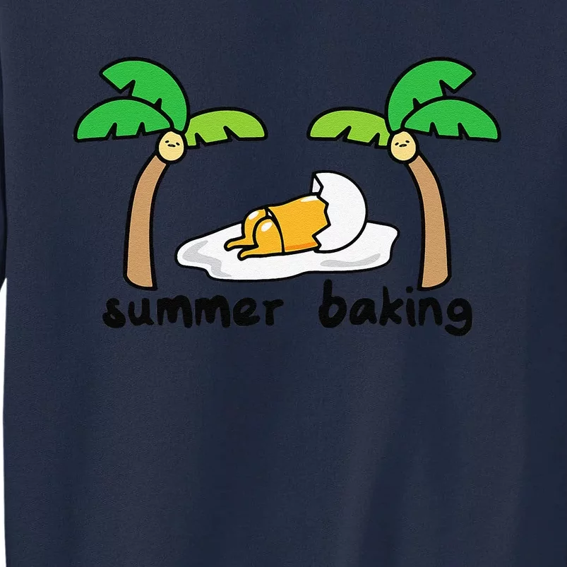 Gudetama Summer Baking Sunbathing Tanning Palm Trees Tall Sweatshirt