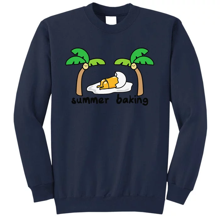 Gudetama Summer Baking Sunbathing Tanning Palm Trees Tall Sweatshirt