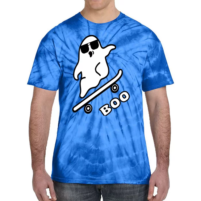 Ghost Skateboarding Boo Scary Halloween Tricks Or Treats Gift Tie-Dye T-Shirt