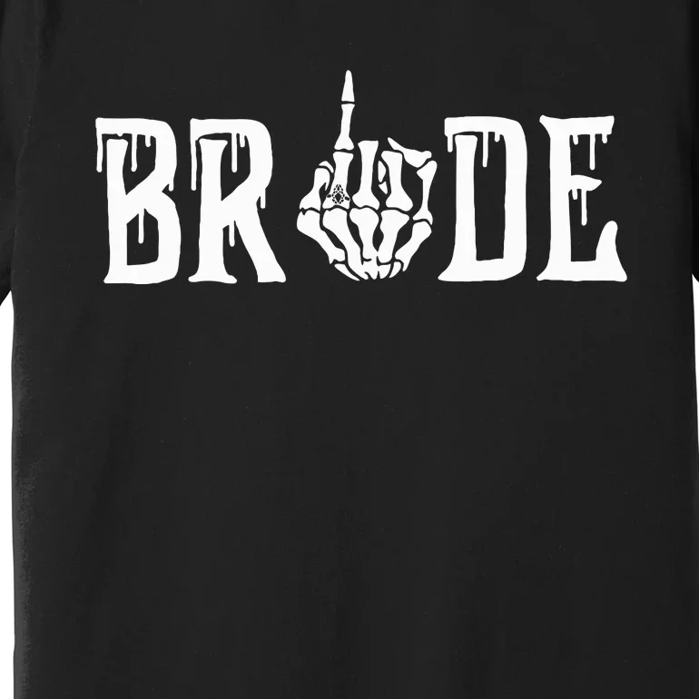 Gothic Skeleton Bride Wedding Just Married Spooky Halloween Premium T-Shirt