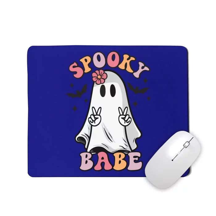 Groovy Spooky Babe Vibes Ghost Hippie Halloween Gift Mousepad