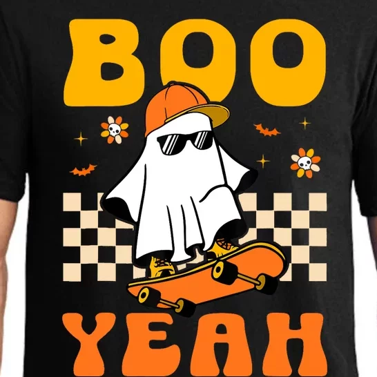 Ghost Skateboard Boo Yeah Groovy Halloween Costumes Boy Pajama Set