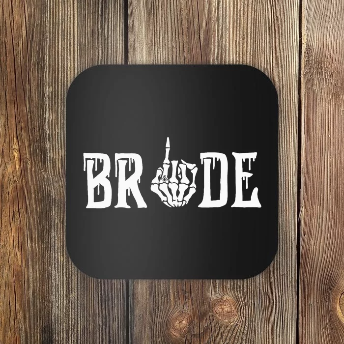 Gothic Skeleton Bride Wedding Just Married Spooky Halloween Coaster