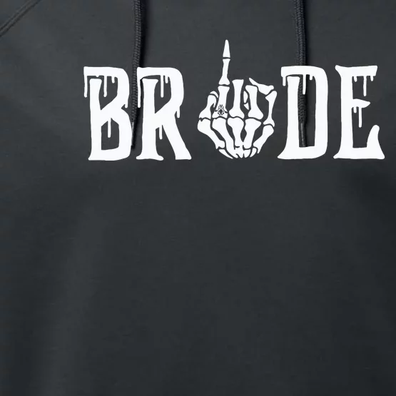 Gothic Skeleton Bride Wedding Just Married Spooky Halloween Performance Fleece Hoodie