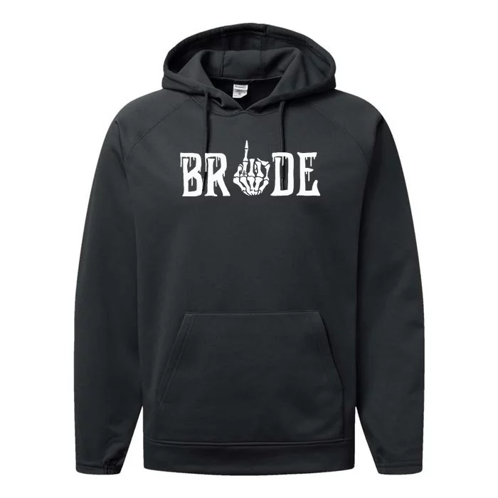 Gothic Skeleton Bride Wedding Just Married Spooky Halloween Performance Fleece Hoodie