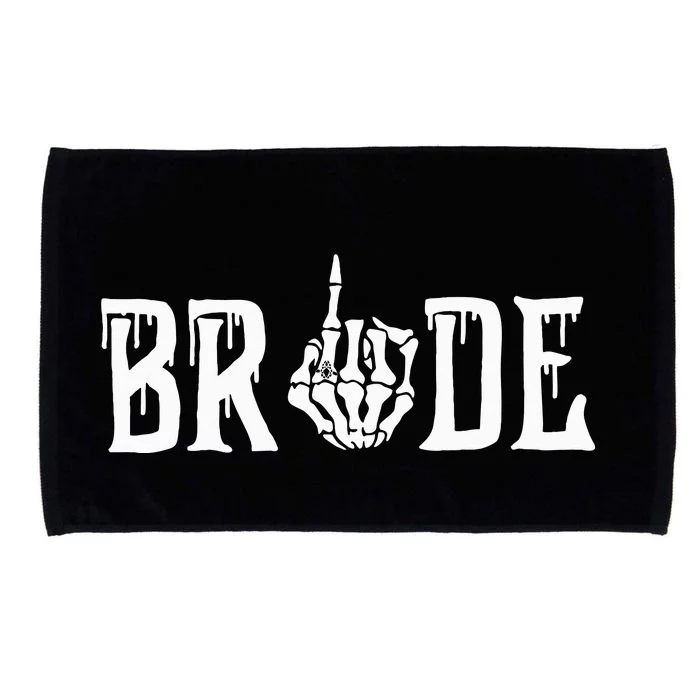 Gothic Skeleton Bride Wedding Just Married Spooky Halloween Microfiber Hand Towel