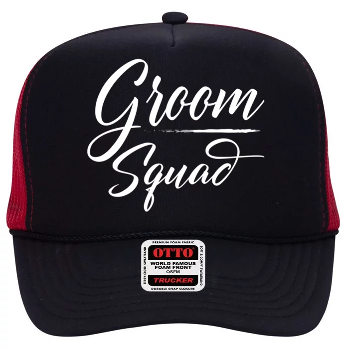 Groom Squad Bachelor Party Groom Wedding Gift High Crown Mesh Trucker Hat