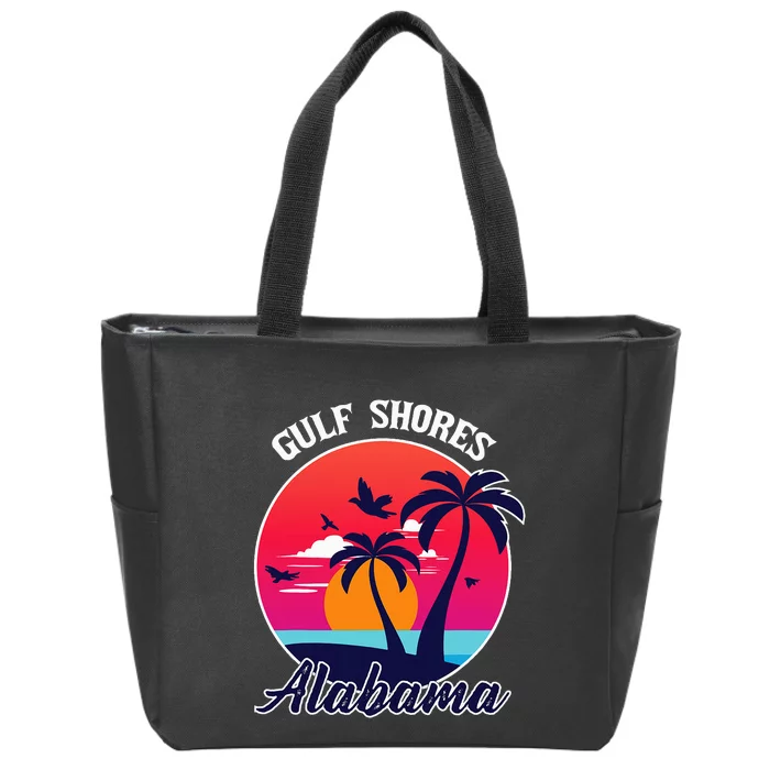 Gulf Shores Beach Alabama Family Vacation Souvenir Gift Zip Tote Bag