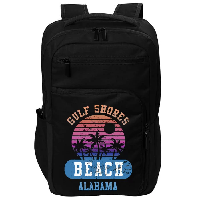 Gulf Shores Beach Alabama Retro Sunset Summer Aesthetic Impact Tech Backpack