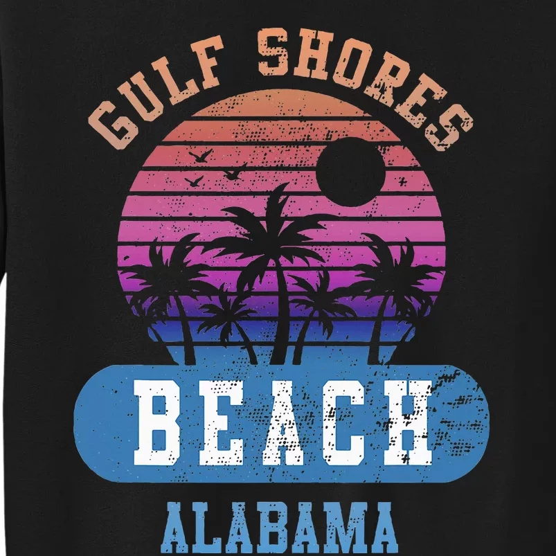 Gulf Shores Beach Alabama Retro Sunset Summer Aesthetic Tall Sweatshirt