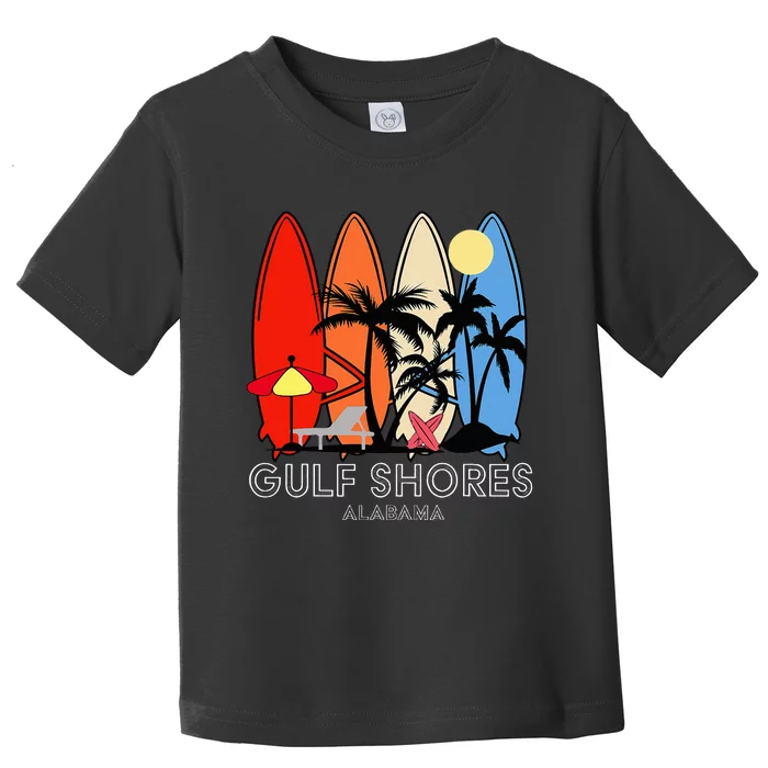 Gulf Shores Beach Alabama Retro Surfer Vintage Toddler T-Shirt