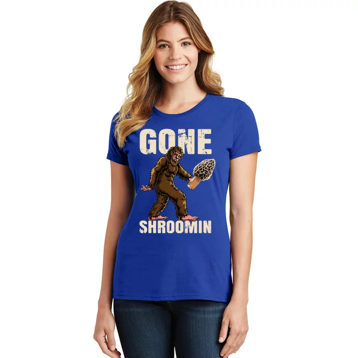 Gone Shrooming Bigfoot Morel Mushroom Hunter Sasquatch Yeti Gift Women's T-Shirt