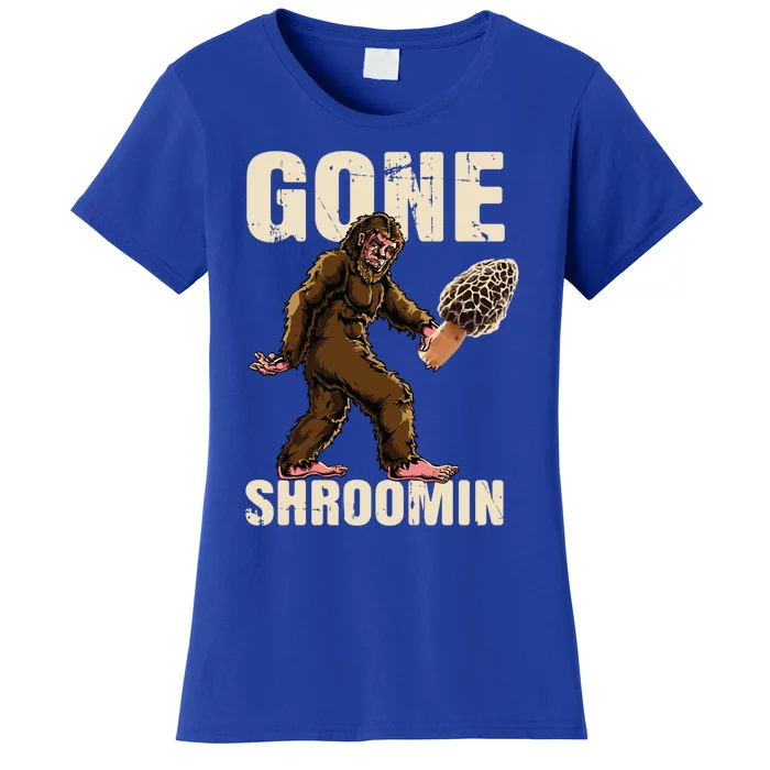 Gone Shrooming Bigfoot Morel Mushroom Hunter Sasquatch Yeti Gift Women's T-Shirt