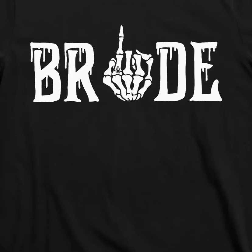 Gothic Skeleton Bride Wedding Just Married Spooky Halloween T-Shirt