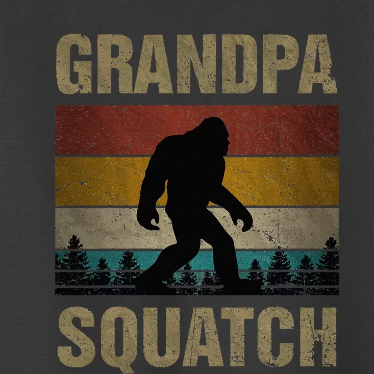 Grandpa Squatch Bigfoot Grandpa Sasquatch Yeti Family Toddler T-Shirt