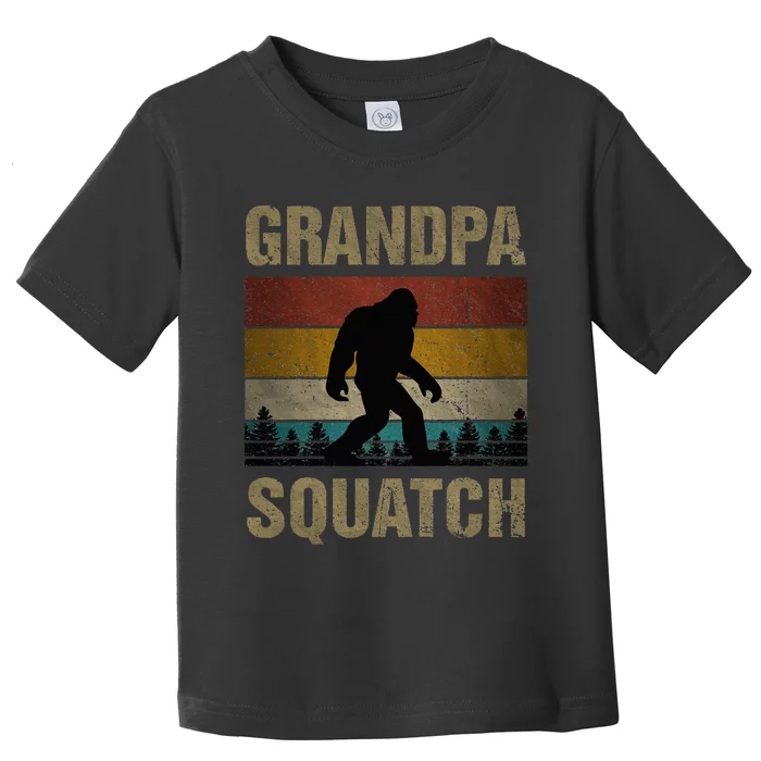 Grandpa Squatch Bigfoot Grandpa Sasquatch Yeti Family Toddler T-Shirt