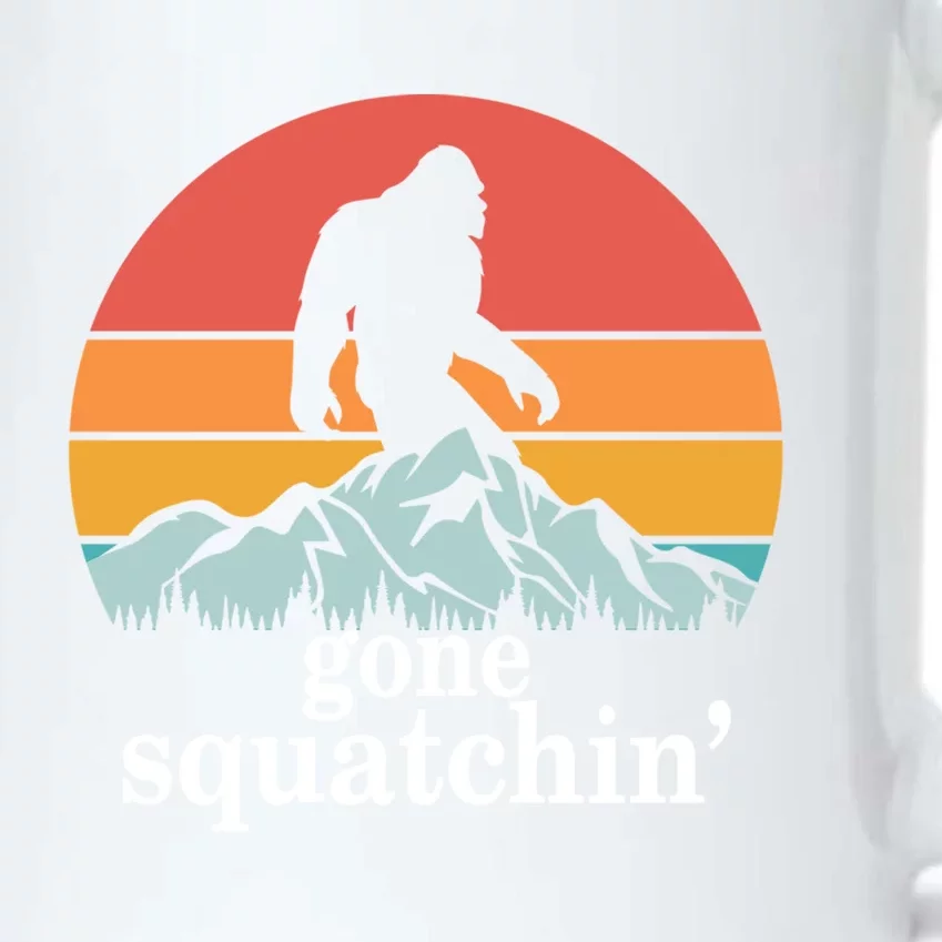 Gone Squatchin Bigfoot Mountain Retro Style Gift Black Color Changing Mug