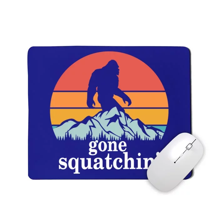 Gone Squatchin Bigfoot Mountain Retro Style Gift Mousepad