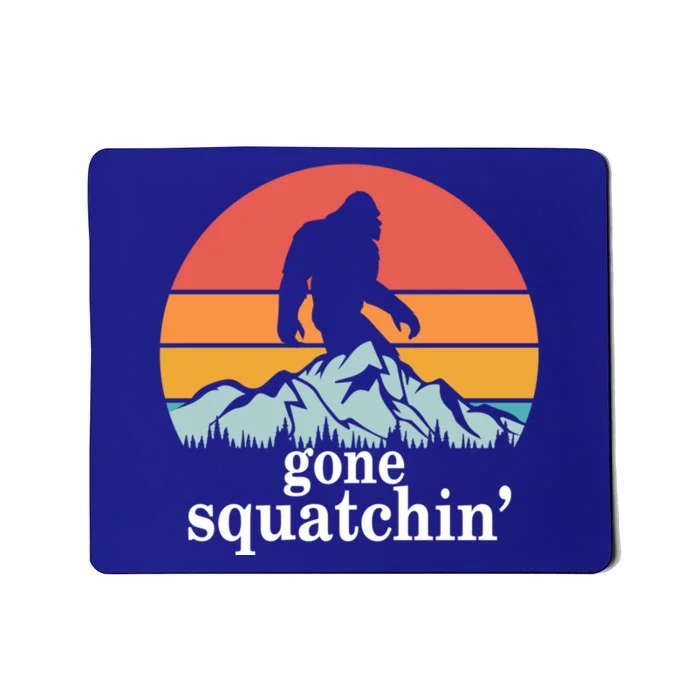 Gone Squatchin Bigfoot Mountain Retro Style Gift Mousepad