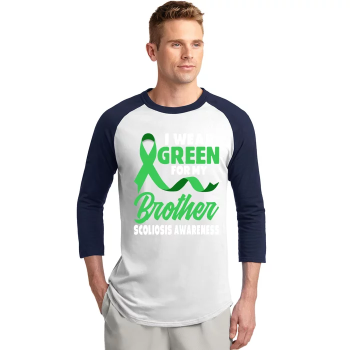 Green Scoliosis Brother Design Warrior Scoliosis Awareness Great Gift Baseball Sleeve Shirt