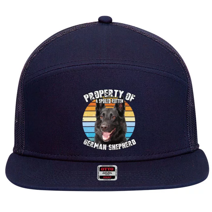 German Shepherd Black Owner Lover Retro Vintage Cute Dog 7 Panel Mesh Trucker Snapback Hat