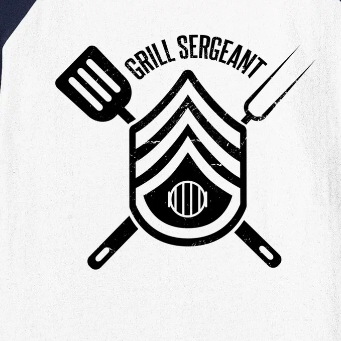 Grill Sergeant Bbq Steak Meat Lovers Chef Dads Gift Baseball Sleeve Shirt