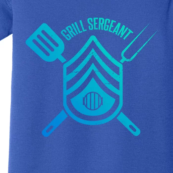 Grill Sergeant Bbq Steak Meat Lovers Chef Dads Gift Baby Bodysuit