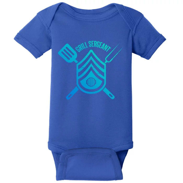 Grill Sergeant Bbq Steak Meat Lovers Chef Dads Gift Baby Bodysuit