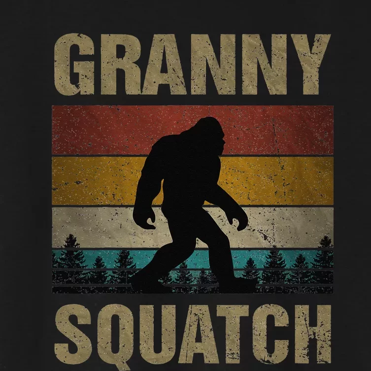 Granny Squatch Bigfoot Granny Sasquatch Yeti Family Matching Women's Crop Top Tee