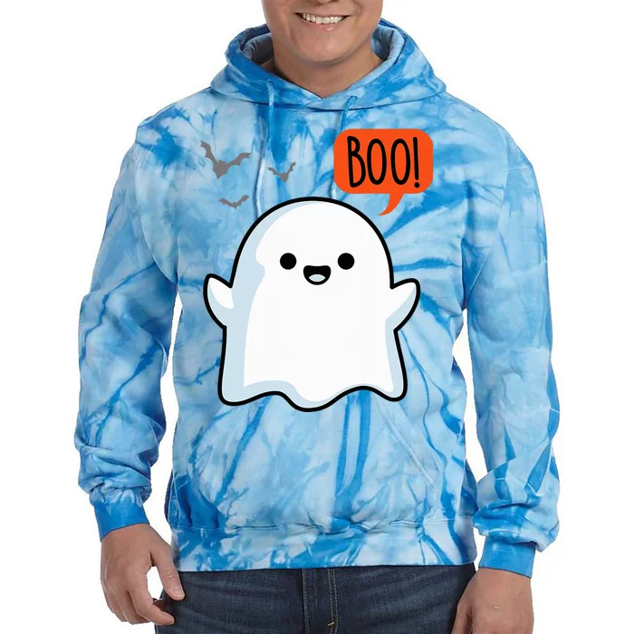 Ghost Saying Boo Spooky Halloween Tie Dye Hoodie