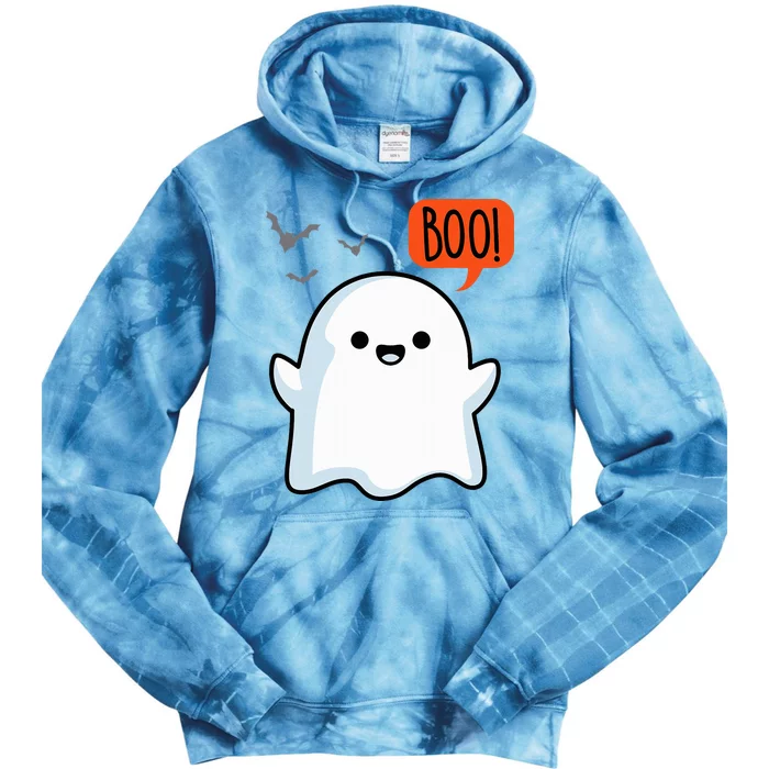 Ghost Saying Boo Spooky Halloween Tie Dye Hoodie