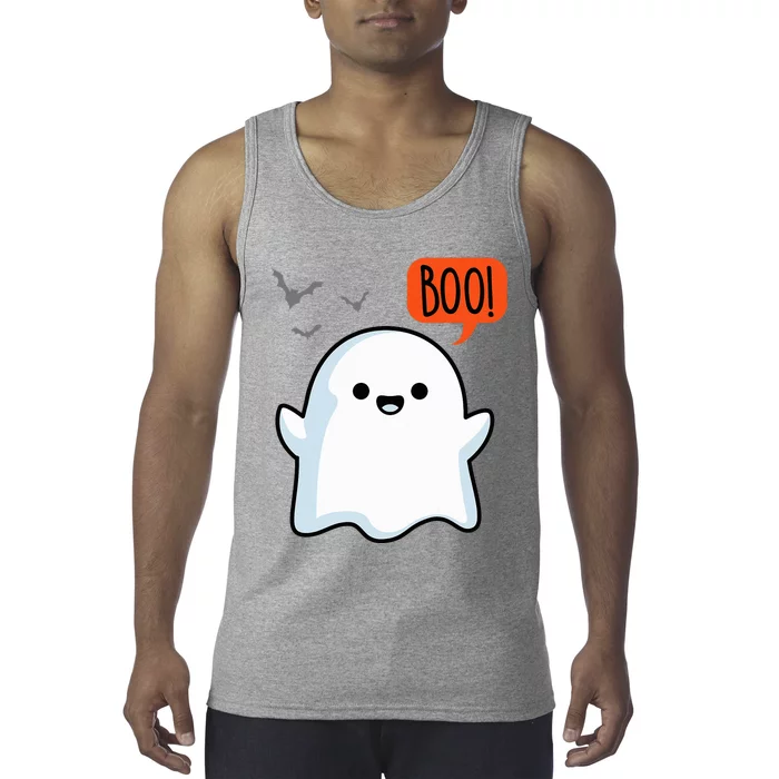 Ghost Saying Boo Spooky Halloween Tank Top