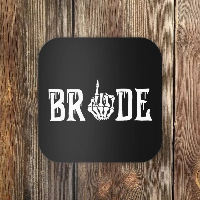 Gothic Skeleton Bride Wedding Just Married Spooky Halloween Coaster