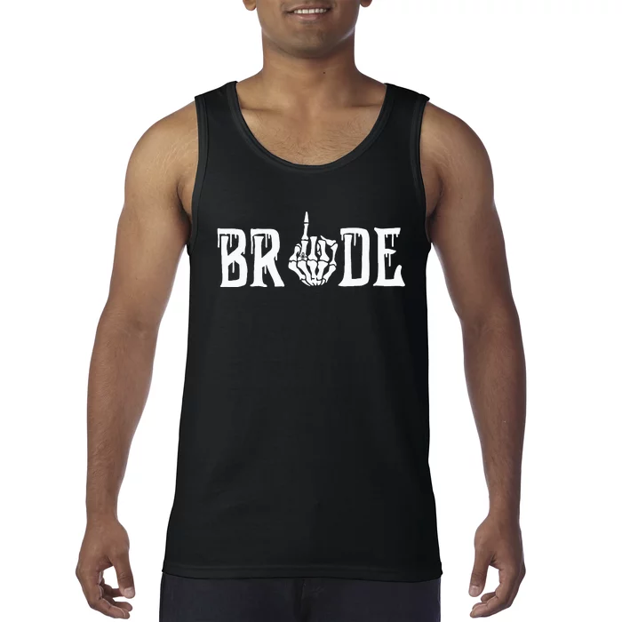 Gothic Skeleton Bride Wedding Just Married Spooky Halloween Tank Top