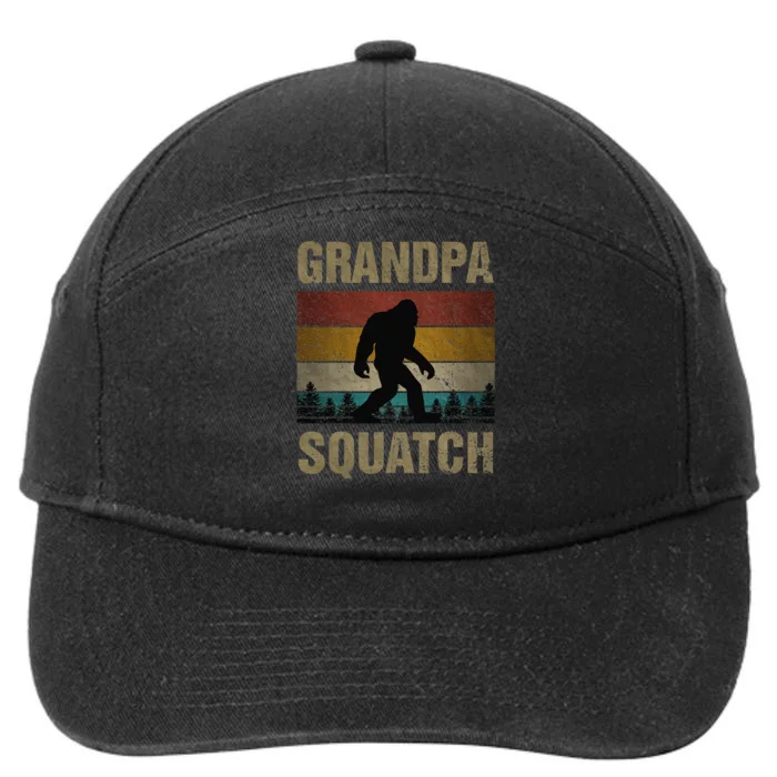 Grandpa Squatch Bigfoot Grandpa Sasquatch Yeti Family 7-Panel Snapback Hat