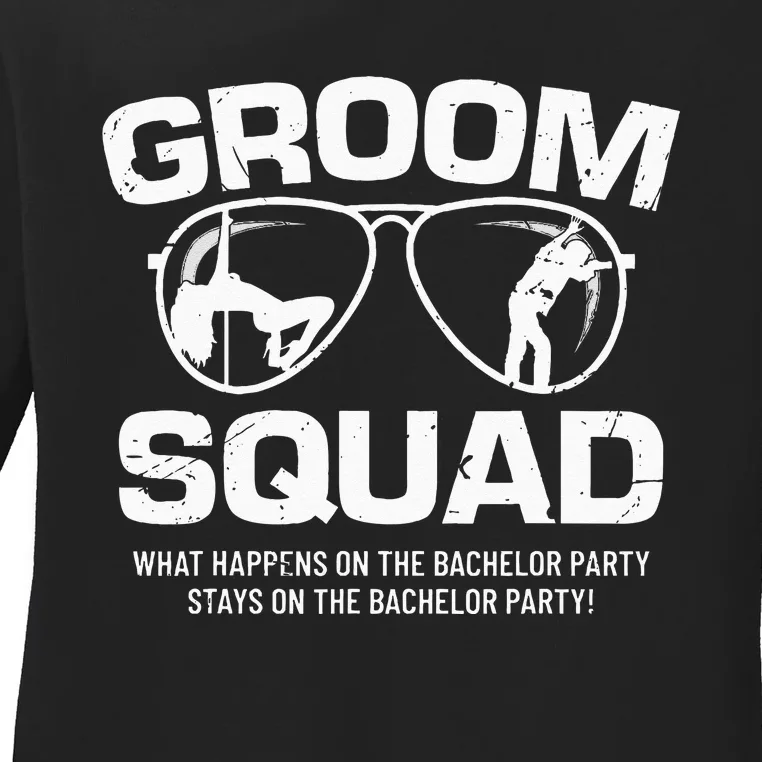 Groom Squad Bucks Groom Groomsmen Bachelor Party Ladies Long Sleeve Shirt