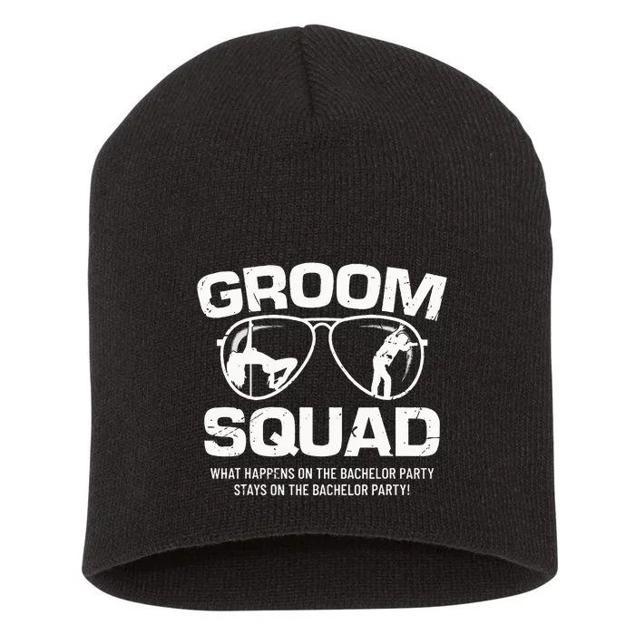 Groom Squad Bucks Groom Groomsmen Bachelor Party Short Acrylic Beanie