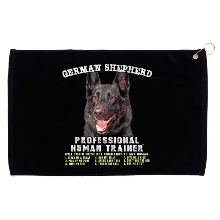 German Shepherd Black Professional Human Trainer Grommeted Golf Towel