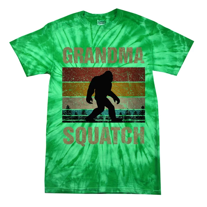 Grandma Squatch Bigfoot Sasquatch Yeti Family Tie-Dye T-Shirt