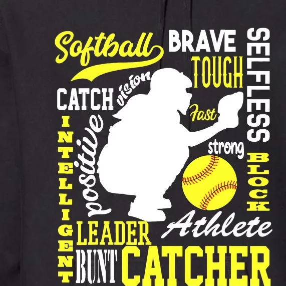 Girl Softball Catcher Great For Teens Traits Of A Catcher Premium Hoodie