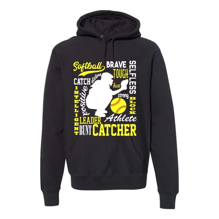 Girl Softball Catcher Great For Teens Traits Of A Catcher Premium Hoodie