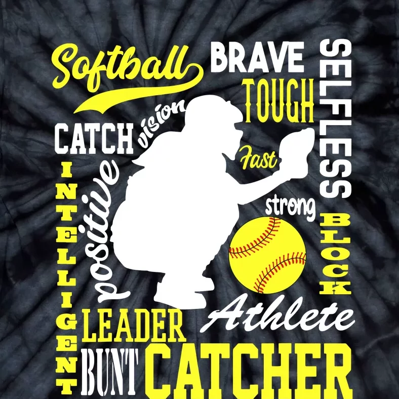 Girl Softball Catcher Great For Teens Traits Of A Catcher Tie-Dye T-Shirt