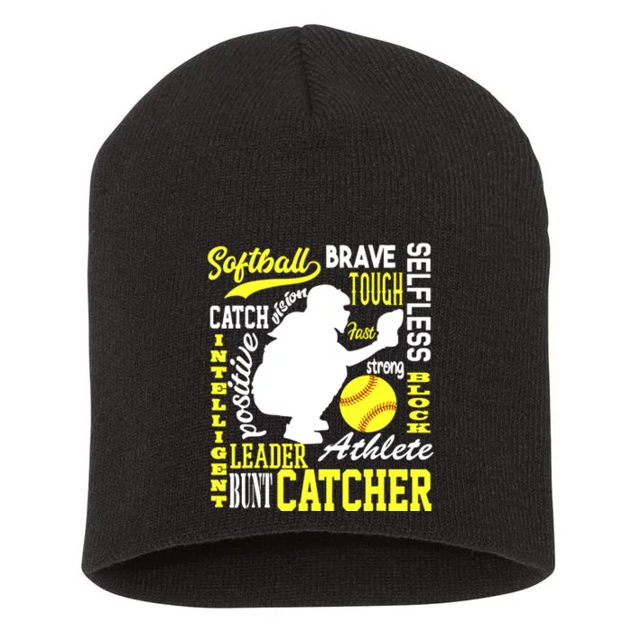 Girl Softball Catcher Great For Teens Traits Of A Catcher Short Acrylic Beanie