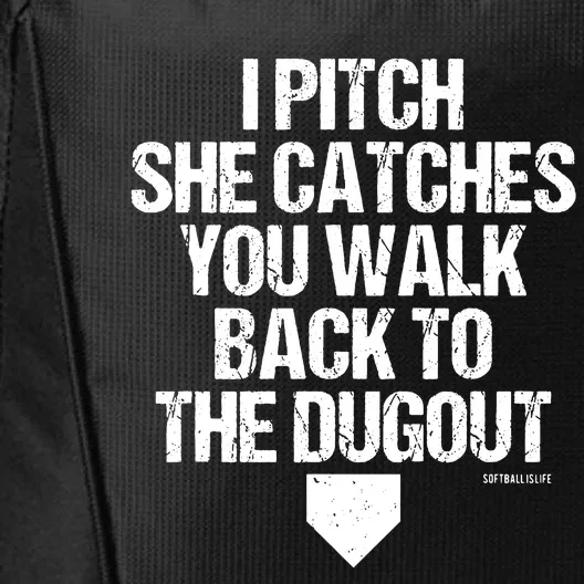 Girl Softball Catcher Pitcher Funny City Backpack