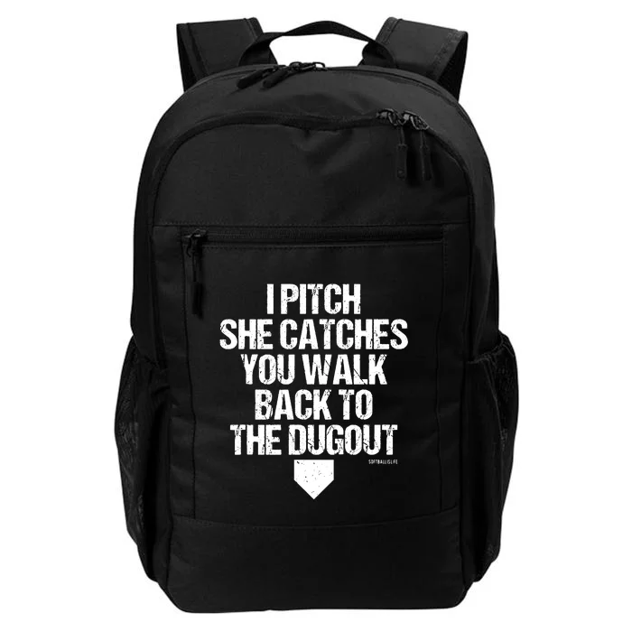 Girl Softball Catcher Pitcher Funny Daily Commute Backpack