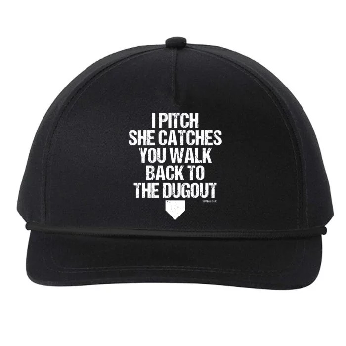 Girl Softball Catcher Pitcher Funny Snapback Five-Panel Rope Hat