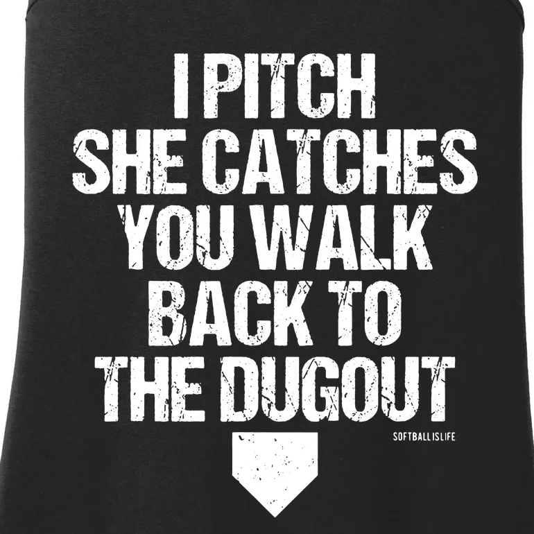 Girl Softball Catcher Pitcher Funny Ladies Essential Tank