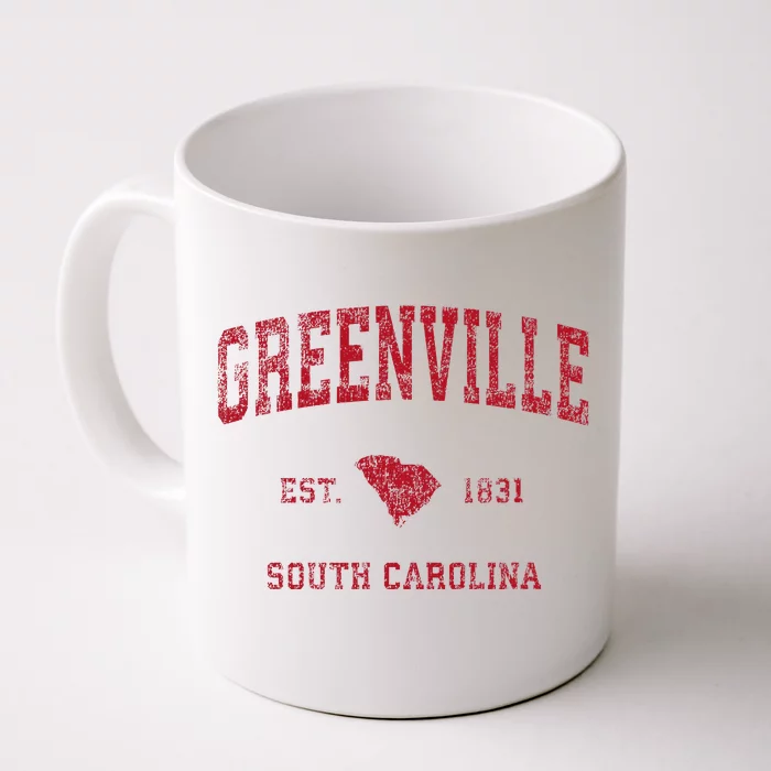 Greenville South Carolina Sc Vintage Sports Front & Back Coffee Mug